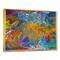 Designart - Fractal Flowing Colors - Abstract Framed Canvas Art Print